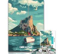 1000 Piece Jigsaw Gibraltars Soaring Rock 1000 Piece Jigsaw Puzzles for Adults,for Is Ideal As A Gift for The Whole Family for And 14 Years Old 26x38cm