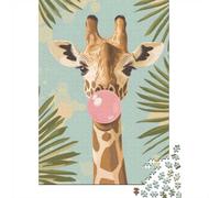 1000 Piece Jigsaw, Giraffe Blowing Bubble Gum, 70x50cm/1000pcs | As a Christmas gift idea, this adult jigsaw puzzle with 1000 pieces suits quiet moments between celebrations.
