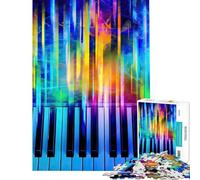 1000 Piece Jigsaw Glowing Neon Piano Chords Fun at Home Activities, Precision Cutting Anti-Stress Toys Suitable for People Aged 14 And Above (50x75cm)