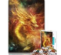 1000 Piece Jigsaw Golden Chinese Dragon Puzzles 1000 Pieces for Teenagers,Decompressing Intellectual Educational Toy Birthday Present, Gifts 50x75cm