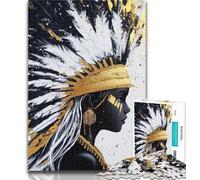 1000 Piece Jigsaw Golden Indian Princess 1000 Pieces Jigsaw Puzzle for Adults& Teens,Train Your Brain And Hands Gifts for Friends And Family 26x38cm
