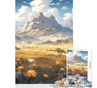 1000 Piece Jigsaw Golden Meadows Mountain Jigsaw Puzzles for Adults Precision Cutting Wishlist with Santa Claus Brainteaser Family Games (38x26cm)