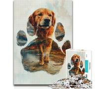 1000 Piece Jigsaw Golden Retriever Portrait Jigsaw Puzzle 1000 Pieces for Teenagers,Educational Toys Is Ideal As A Gift for The Whole Family 50x75cm