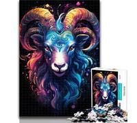 1000 Piece Jigsaw Graffiti Art Goat Jigsaw Puzzles for Teenagers 1000,Wall Decoration Unique Birthday And Xmas Gifts Suitable for And 14 26x38cm