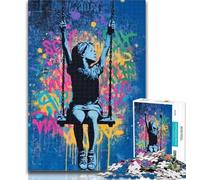 1000 Piece Jigsaw Graffiti Little Girl Jigsaw Puzzles for Teenagers,Toys Educational Games Stress Relieving Parent-child Interaction 50x75cm