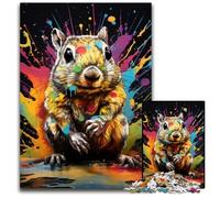 1000 Piece Jigsaw Graffiti Painting Squirrel Challenging Puzzles Brain-Challenging DIY Decorative Game, Family Interactive Toy 50x75CM/19.68x29.52inch