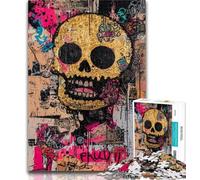 1000 Piece Jigsaw Graffiti Skull Puzzles for Adults And Teenagers,Decompressing Intellectual Educational Toy Secret Santa Gifts 50x75cm
