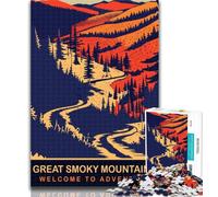 1000 Piece Jigsaw Great Smoky Mountains Jigsaw Puzzles 1000 Pieces for Adults Teens,for Age 14+ Impossible Game Best Gift for Adults And Teenagers 26x38cm