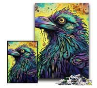 1000 Piece Jigsaw Green Crow 1000-Piece Jigsaw Puzzle for Birthdays, Christmas, Halloween, Thanksgiving, Easter Size 26x38cm