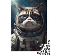 1000 Piece Jigsaw, Grumpy Cat Space Astronaut, 52x38cm/1000pcs
