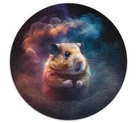 1000 Piece Jigsaw Hamster Nebula Round Jigsaw Puzzles 1000 Pieces for Adults Perfect for Home & Office Decor, Parties, Birthdays 67.5x67.5cm