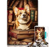 1000 Piece Jigsaw Happy Corgi Jigsaws 1000 Pieces for Teenagers,Stress Reliever Difficult Challenge Unique Home Decor And Gifts 26x38cm