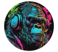 1000 Piece Jigsaw Headphones Gorilla Impossible Jigsaw Puzzles for Adults Creative Family Game & Home Decor, for Teenagers 67.5x67.5cm