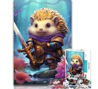 1000 Piece Jigsaw Hedgehog Warrior 1000 Piece Jigsaw Puzzles for Adults & Teens,Toys Educational Games Stress Relieving Wall Decoration 26x38cm