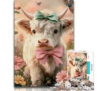 1000 Piece Jigsaw Highland Cow Adult Jigsaw Puzzles 1000 Pieces,Family Game Stress Reliever Difficult Challenge Great Gifts And Toys (26x38cm)