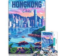 1000 Piece Jigsaw Hong Kong China 1000 Piece Jigsaw Puzzles for Adults,for Is Ideal As A Gift for The Whole Family for And 14 Years Old 26x38cm