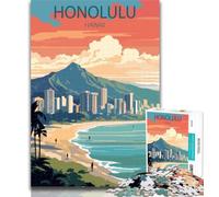 1000 Piece Jigsaw Honolulu Hawaii Jigsaw Puzzles 1000 Pieces for Adults Teens,for Age 14+ Impossible Game Best Gift for Adults And Teenagers 75x50cm