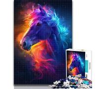 1000 Piece Jigsaw Horse Watercolor Jigsaw Puzzle 1000 Pieces for Adults,Interesting Stress Reduction Parent-child Interaction 50x75cm
