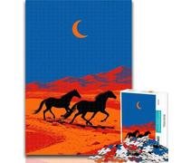 1000 Piece Jigsaw Horses in The Desert Jigsaw Puzzle 1000 Pieces for Adults,Vibrant And Unique Design Relaxing & Challenging Puzzle Experience 50x75cm