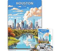 1000 Piece Jigsaw Houston Texas Travel 1000 Piece Jigsaw Puzzles for Adults,for Is Ideal As A Gift for The Whole Family for And 14 Years Old 75x50cm