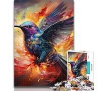 1000 Piece Jigsaw Hummingbird Art 1000 Piece Jigsaw Puzzles for Adults & Teens,with Matching Poster And Trivia Sheet for Age 14 75x50cm