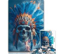 1000 Piece Jigsaw Indian Skull 1000 Pieces Jigsaw Puzzle for Adults& Teens,Train Your Brain And Hands Gifts for Friends And Family 26x38cm