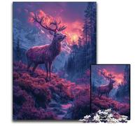 1000 Piece Jigsaw Iris Deer in The Forest Puzzles for Adults Challenging Brain Teaser for Teenagers, Family Game Night Fun 1000 PCS(38x26cm)