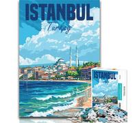 1000 Piece Jigsaw Istanbul Turkey Adult Puzzles 1000 Pieces,Toys Educational Games Stress Relieving Wishlist with Santa Claus 75x50cm