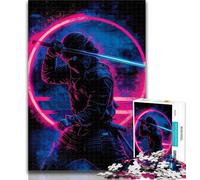 1000 Piece Jigsaw Japanese Neon Ninja 1000 Pieces Jigsaw Puzzle For Adults Teens,Parent-child Interaction for Age 14 Years Up 50x75cm