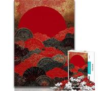 1000 Piece Jigsaw Japanese Style Waves Jigsaws 1000 Pieces for Teenagers,Stress Reliever Difficult Challenge Unique Home Decor And Gifts (50x75cm)