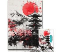 1000 Piece Jigsaw Japanese Temple Cherry Blossoms 1000 Piece Jigsaw Puzzles for Teenagers Gifts,Enhance Love between Couples for Age 14 50x75cm