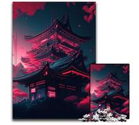1000 Piece Jigsaw Japanese Temple Wooden Jigsaw Puzzles for Adults Adult Game Gift Family Interactive Game Brain Challenge Gift 50x75CM/19.68x29.52inch