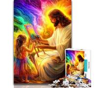 1000 Piece Jigsaw Jesus And The Little Girl Jigsaw Puzzles for Teenagers 1000 Pieces,Relax Games Is Ideal As A Gift for The Whole Family 26x38cm