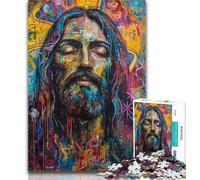 1000 Piece Jigsaw Jesus Graffiti Jigsaw Puzzles for Adults 1000,Educational Games Home Decoration Artists Collection, Fine Art 26x38cm
