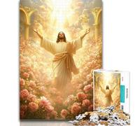 1000 Piece Jigsaw Jesus in The Garden 1000 Piece Jigsaw Puzzles for Adults & Teens,Toys Educational Games Stress Relieving Wall Decoration 26x38cm