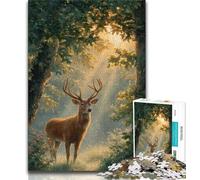 1000 Piece Jigsaw Jungle Deer Jigsaw Puzzles for Teenagers 1000 Pieces,Classic Educational Games Beautiful Decoration 75x50cm