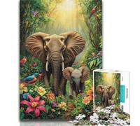 1000 Piece Jigsaw Jungle Elephant 1000 Pieces Jigsaw Puzzles For Teens And Adults,Toys Educational Games Stress Relieving Enhance Love between Couples 50x75cm