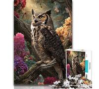 1000 Piece Jigsaw Jungle Owl Jigsaw Puzzles for Teenagers 1000 Pieces,Challenging Game And Family Play Secret Santa Gifts 26x38cm