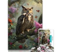 1000 Piece Jigsaw Jungle Owl Jigsaws 1000 Pieces for Teenagers,Stress Reliever Difficult Challenge Unique Home Decor And Gifts 26x38cm