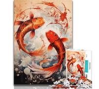 1000 Piece Jigsaw Koi Fishes Jigsaw Puzzles for Adults 1000 Piece,Perfect for Game Nights, Colorful Toy for Home Gift (50x75cm)