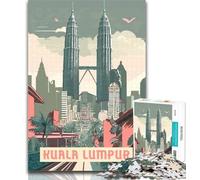1000 Piece Jigsaw Kuala Lumpur Adult Puzzles 1000 Pieces,Toys Educational Games Stress Relieving Wishlist with Santa Claus 75x50cm
