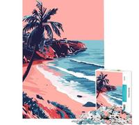 1000 Piece Jigsaw LA Beach Sunset Art Brain Intelligence Challenge Addictive Toys Educational Games Hand Speed Race Gifts For Birthdays (Size 38x52cm)