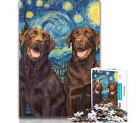 1000 Piece Jigsaw Labrador Under The Stars Jigsaw Puzzles for Adults 1000,for Is Ideal As A Gift for The Whole Family for And 14 Years Old 26x38cm