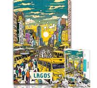 1000 Piece Jigsaw Lagos Adult Puzzles 1000 Pieces,Learning Educational Toys Family Games Enhance Love between Couples 26x38cm