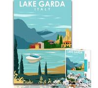 1000 Piece Jigsaw Lake Garda Italy Art Jigsaw Puzzles for Adults,is Ideal As A Gift for The Whole Family Suitable for And 14 75x50cm