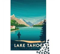 1000 Piece Jigsaw, Lake Tahoe Travel Poster, 52x38cm/1000pcs