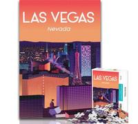 1000 Piece Jigsaw Las Vegas Travel Poster Jigsaw Puzzles for Adults,is Ideal As A Gift for The Whole Family Suitable for And 14 26x38cm