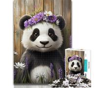 1000 Piece Jigsaw Lavender Panda Jigsaw Puzzles for Teenagers 1000,Wall Decoration Unique Birthday And Xmas Gifts Suitable for And 14 26x38cm