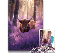 1000 Piece Jigsaw Lavender Yak Jigsaw Puzzles 1000 Pieces for Adults Teens,Toy Intellectual Game Artists Collection, Fine Art 50x75cm