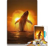 1000 Piece Jigsaw Leaping Whale 1000 Piece Jigsaw Puzzle for Adults Teens,Toys Educational Games Stress Relieving Artists Collection, Fine Art (50x75cm)
